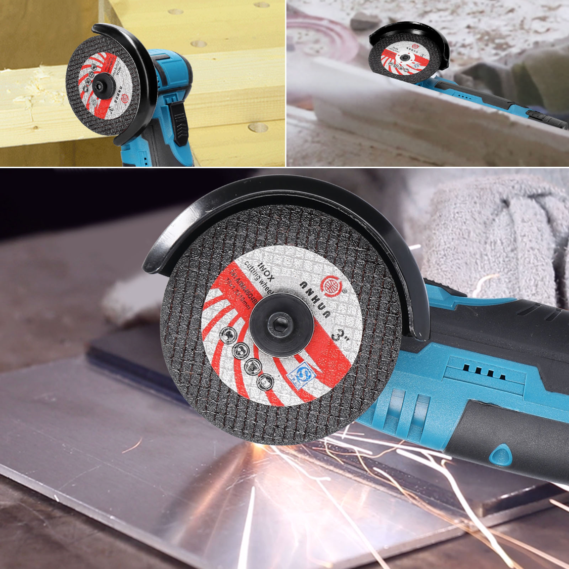 12 V snoerloze haakse slijper - dubbele accu + snellader